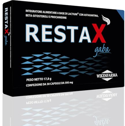 RestaX Gaba specifico per alopecia maschile causata da disturbi di sonno e ansia. Contiene Lactium, Fitosteroli e antiossidanti per arrestare la caduta e migliorare tono dell'umore e qualità del sonno