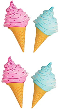CORHAD 4 Stück Aufblasbare Eiscreme Schwimmflöße aus PVC für Kinder Schnell Aufblasbar Auslaufsicher Vielseitig für Pool und Strand