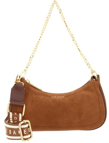 Ted Baker Women's S284116BROWNO/S Webbing Small Suede Shoulder Bag, Brown