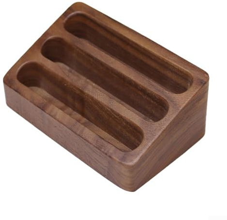 Visitenkartenhalter aus Holz mit 3 Ebenen, praktisches offenes Design für einfachen Zugriff, Schwarz