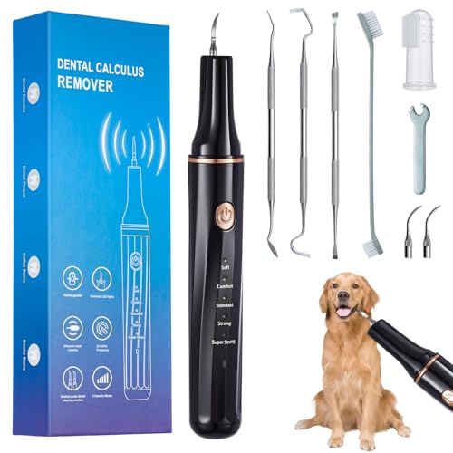 GreenWhim Dog Dental Plaque Remover with LED Light, Professional Pet Teeth Cleaning Tool for Tartar Control, Gentle Dog Toothbrush for Daily Oral Care