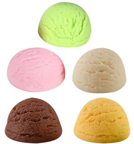 Modèle de Boules de Crème Glacée Artificielles PVC 5 Pièces