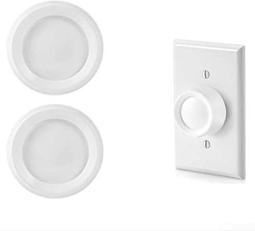 White Rotary Dimmer Knob Replacement, Fits Rotary Dimmer Light Switches And Fan Speed Control, ABS Material For Easy Installation（1/2/4）(one)