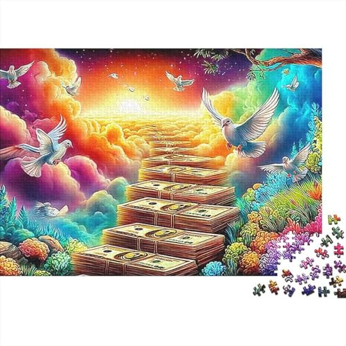 Money Tree Jigsaw Puzzle - 300 Piece Cartoon Style Home Décor, Relaxing Brain Game & Premium Puzzle (Engaging Challenge, 12+)