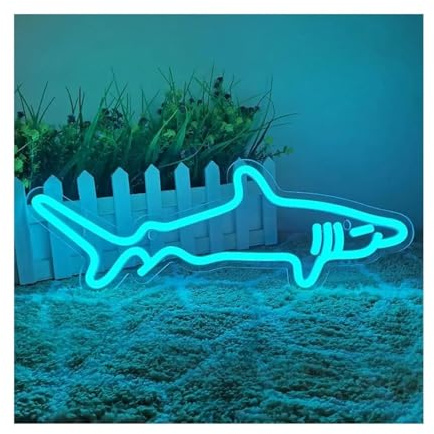 Ozzyr Für Neon-Schild-Partydekoration Blauer Hai für Neon-Schild personalisiertes Neonlicht