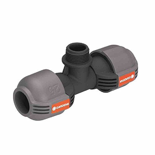 Gardena Raccordo a T per sistema pop-up per filetto esterno: Raccordo per collegamento con l'irrigatore pop-up a turbina, 25 mm 3/4 pollice (2787-20)