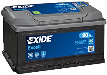 EXIDE EB802 Excell Starterbatterie 80Ah 12V 700A B13 DIN/ISO LB4 Kompatibel mit BMW 3 Touring E91 3 Limousine E90, VW TOURAN 1T1, 1T2 Transporter T5 Bus 7HB, 7HJ, 7EB, 7EJ, 7EF, 7EG, 7HF, 7EC | BMW 3 Touring E91 3 Limousine E90, VW TOURAN 1T1, 1T2 Transporter V Bus 7HB, 7HJ, 7EB, 7EJ, 7EF, 7EG, 7HF, 7EC