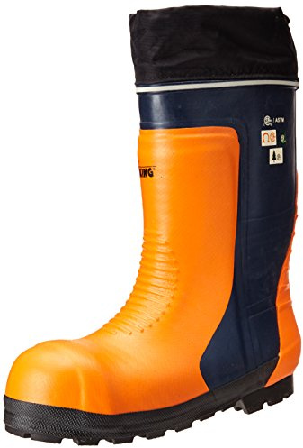 Viking Footwear Men's Bushwhacker S/T&P Winter Chainsaw Boot, Black/Orange, 12 M US