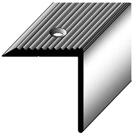 Treppenkantenprofil (30 mm x 30 mm) Aluminium eloxiert, gebohrt, silberfarbend