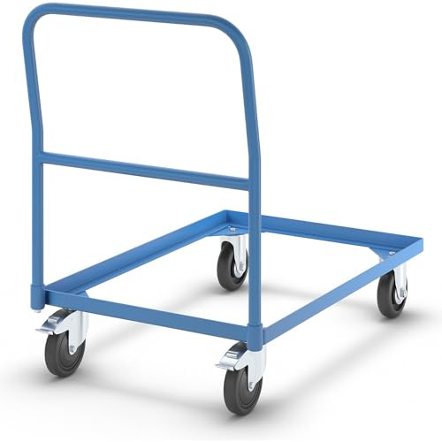 eurokraft | pro | Magazinwagen Stahl | Rahmen LxB 830 x 580 mm | für Drahtgitterkörbe | Tragfähigkeit 200 kg