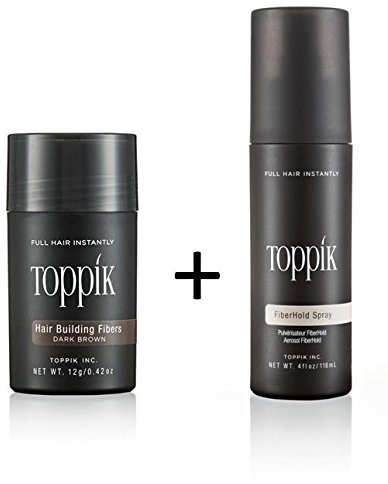 TOPPIK SET 12 g. Haarfasern + Fixier Spray 118ml. Haarverdichtung Streuhaar, Farbton:Weiß (White)