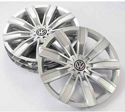 Volkswagen 5NA071457A Radkappen (4 Stück) Radblenden 17 Zoll Radzierblenden Radzierkappen Stahlfelgen, brillantsilber