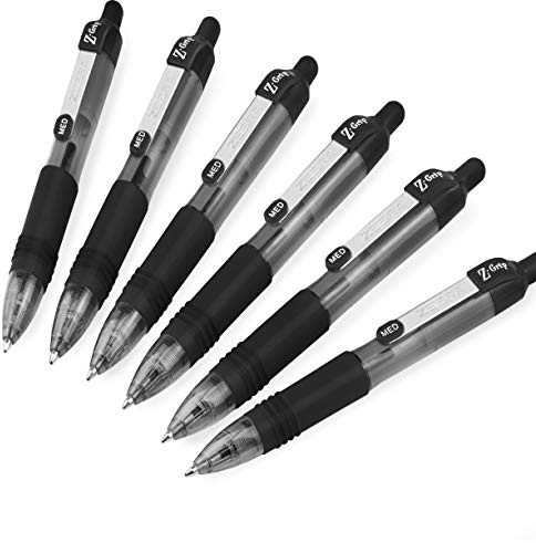 Zebra Z-Grip Smooth Mini Indragbara kulspetspennor - 1,0 mm - Svart - Förpackning med 6