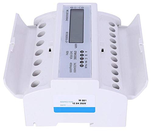 Stromzähler, 3-Phasen-KWh-Zähler 230/400V 5-100A Energieverbrauch Digitaler Stromzähler mit LCD (9999999.1KWh)