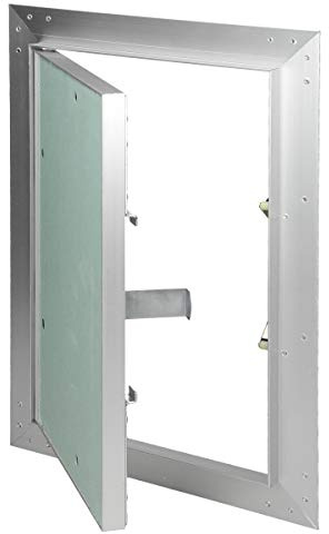 ECD Germany Revisionsklappe Revisionstür GK-Einlage 200x300mm Gipskarton 12,5mm Alu Rahmen Revision Wartungstür Wartungsklappe Wartung Reinigungsklappe Wartungsöffnung Feuchtraumgeeignet Trockenbau