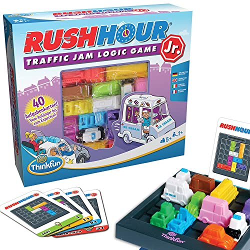 ThinkFun 76442 - Rush Hour Junior - Das bekannte Logikspiel für jüngere Kinder ab 5 Jahren. Das Stauspiel für Jungen und Mädchen.