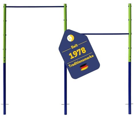 BEST SPORTING B Turnreck Outdoor I doppelte Reckstange Garten höhenverstellbar I Turnstange Kinder & Erwachsene I 241 cm Breite & 201 cm Höhe I Reckstange Garten freistehend