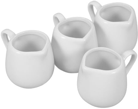 Yardwe 4pièces Récipient à Expresso avec Anse Mini-pot à Mini-pots à Blancs Pots à Lait Porcelaine Coupelles à Sauce avec Anse