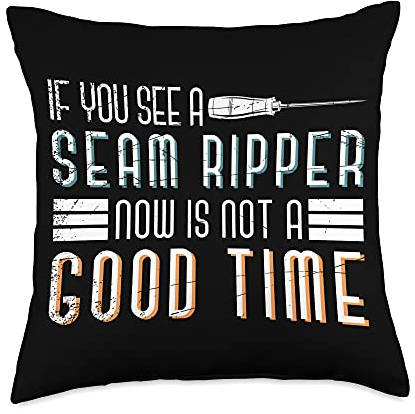 Funny Quilting Seam Ripper Sew Sewer Quilter Fabric Sewing Throw Pillow