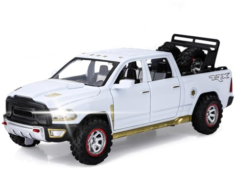 SASBSC Toy Trucks for Boys Age 3-5 Pickup Truck Toys for 3 4 5 6 7 8 Year Old Boys Diecast Metal Trucks with Light and Sound Pull Back Toy Cars for 3+ Years Kids Gifts