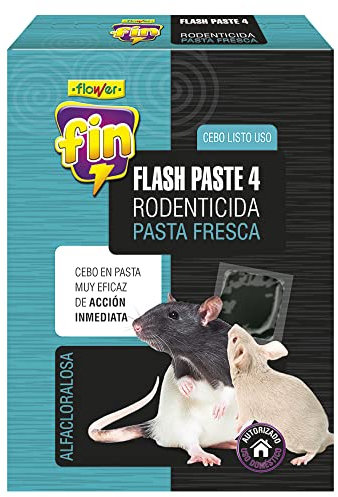 Flower – Raticida en Pasta Lista para Usar con Alfacloralosa | Efecto Rápido y Letal contra Ratones | Uso Doméstico Seguro | Sin Anticoagulantes | Alta Atracción y Eficacia Duradera