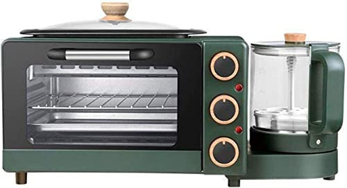 REJOON Mini Oven Breakfast Machine Household Electric Oven 4-in-1 Multi-function Oven Retro Family Coffee Maker with Kettle Electric Toaster Machine Stainless