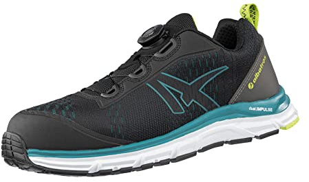 ALBATROS AER55 Impulse QL Low säkerhetssko arbetssko S1P ESD HRO SRC glasfiberlock genomträngningsskydd metallfri halkfri värmebeständig unisex, blå svart, 43 EU