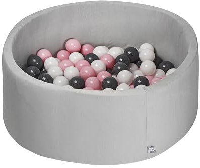 MS BabyWorld – Piscina de Bolas Misti – Piscina de Espuma Redonda para Bebé | +100 Bolas Incluidas | Parque Sensorial | Acolchada y Suave al Tacto | Ideal para Interiores