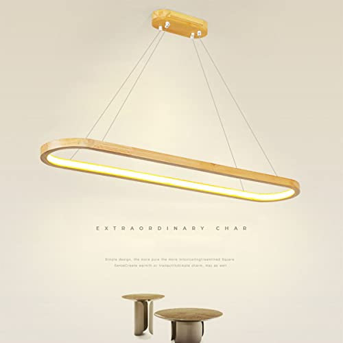 Oval Esstisch Büro Lampen, Modern LED Hängeleuchte Dimmbar Pendelleuchte mit Fernbedienung für Esszimmer Küchenlampe (70cm)