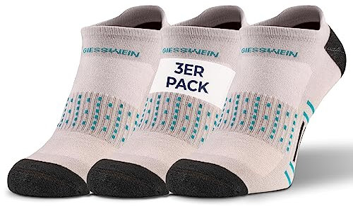 Giesswein Running socks - 3er Pack Laufsocken, Damen & Herren Socken aus Bio-Baumwolle, 3 Paar Kompressionsstrümpfe, Anti-Blasen-Polsterung