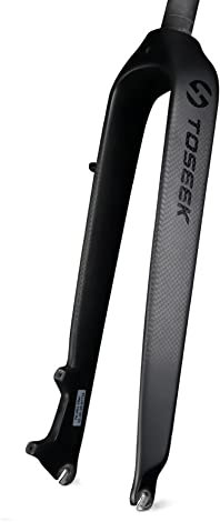 JZYSS Fahrrad Gabel Matt 3K Kohlefaser Mountainbike Gabel 1-1/8 starre Scheibenbremse MTB Fahrradgabeln 26/27,5/29er gerades Rohr 28,6 mm Fahrradgabeln (Color : Black 26er)