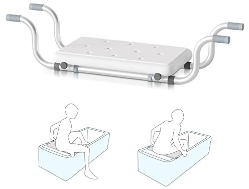 Cecaylie Sedile per vasca da bagno regolabile per tutte le misure, adatto per il bagno, sgabello da bagno, sedile, in alluminio, antiscivolo e una capacità di carico fino a 136 kg