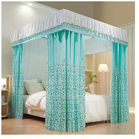 Betthimmel Luxus Vier Jahreszeiten Bett Baldachin, Dekorative Bettvorhänge Für Erwachsene Schlafzimmer, 360° Schützendes, Verschlüsseltes, Atmungsaktives Moskitonetz, Für Einzelne Doppelbetten (Color