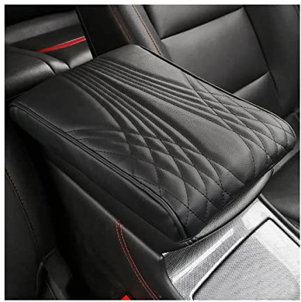 JNNJ Leather Car Armrest Box Pad, Armlehnenbox Aus Gedächtnisschaum Für Fahrzeuge, Auto Armlehnen Abdeckung Armlehne Kissenschutz Für Die Meisten Fahrzeuge(Schwarz)