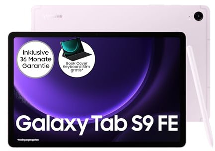 Samsung Galaxy Tab S9 FE Android-Tablet, 27,7 cm / 10,9 Zoll Display, 128 GB Speicher, Mit Stift (S Pen), Lange Akkulaufzeit, WiFi, Lavendel, Inkl. 36 Monate Herstellergarantie