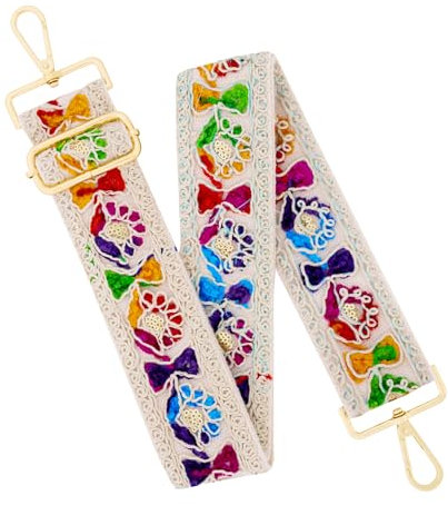 chushui Schulterriemen mit Pailletten-Stickerei, breiter verstellbarer Schultergurt für Tasche, Handtasche, bunt, 2 Stück