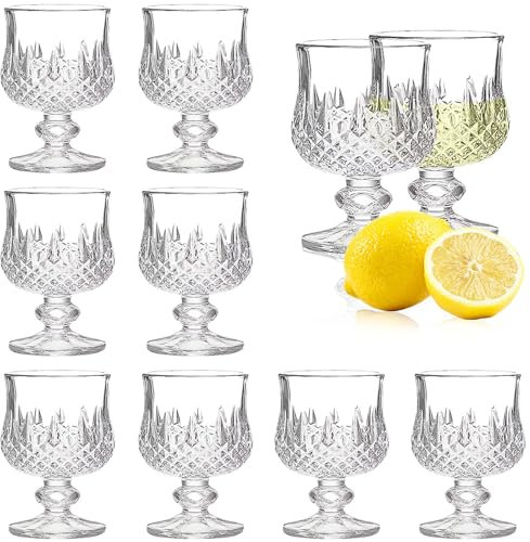 Soopiiso Set di 8 bicchieri da liquore, 50 ml, bicchierini da shot con gambo/tequila/sherry