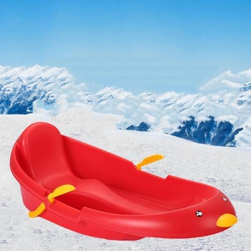 Plastic Snow Sled -Thickened Wear-Resistant Sled, Winter Sled, Children's Snowboard Sled, Plastic Sled, Adult Sled with Backrest