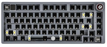EPOMAKER x LEOBOG Hi75 Barebone-Kit für Mechanische Tastaturen aus Aluminiumlegierung, Gasket Gaming-Tastatur mit Kabel, programmierbare, Hot-Swap, NKRO für Win/Mac (Grey, HI75 Kit)