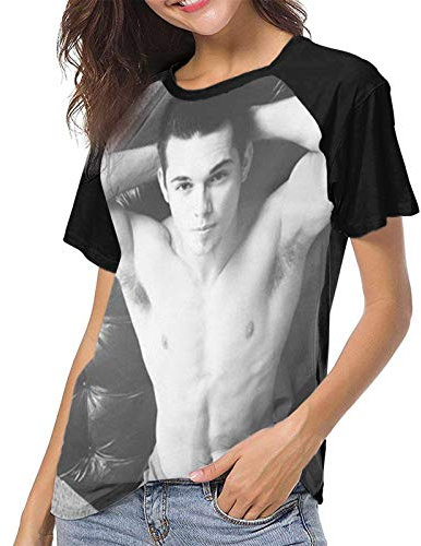 Dylan O'brien Damen Baseball Kurzarm Sport T-Shirt Schwarz, Schwarz3, M