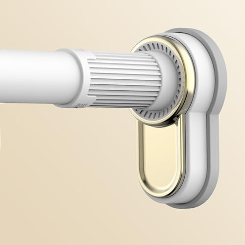 Belineu 27-185in Tension Curtain Rod Multifunctional Shower Curtain Pole Tension Rod For Clothes Stainless Steel Telescopic Curtain Rod (Color : White, Size : 2.5~3.5m/98~138in)