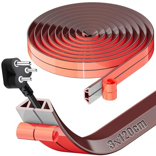 SWTYExt Protezioni per Cavi a Pavimento 1,2mx3cm Canalina Passacavi Pavimento Autoadesivo Marrone Canalina Passacavi Calpestabile Canalina Passacavi Adesiva Copricavi per Ufficio Magazzino Scuola