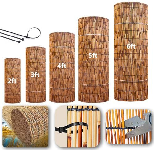 HRXQ Rollo De Cañas Al Aire Libre 50×500cm 100×300cm 120×500cm Rollos De Cerca De Caña Privacidad Pantalla Cercas Decorativas Paneles De Pantalla De Privacidad (Size : 50x500cm)