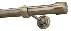 HDTL Gardinenstange Vorhangstange 25mm 1-läufig Wandmontage Messing Antik 120 cm Zoya