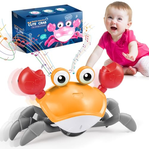 iKidiki Giochi Montessori per Gattonare 6-12 mesi, Granchio 1-4 anni, Regalo per Ragazze