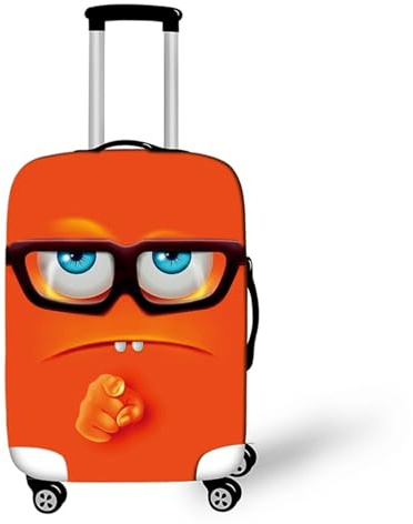 Muiuou Elastische Kofferschutzhülle,3D Cartoon Print Trolley Fall Schutzhülle Koffer überzieher,Waschbare Anti-Kratzer Staubdichte Fall Trolley Protector Kofferschutz (XL (30-32 Zoll),Stil 2)