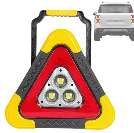 Balizas Triangulares - Triángulo de Alerta Led, Luz de Advertencia Triangular de Emergencia con Función 2 en 1 | Lámpara de trabajo LED triangular amonestadora portátil, plegable, cumplida para accide