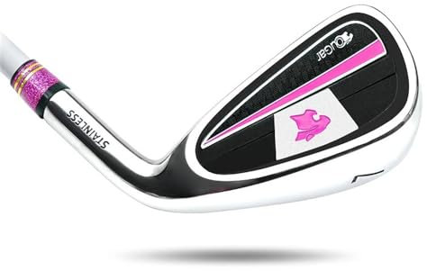 Mazza da golf unisex in ferro #7 con asta in acciaio o carbonio, ferro da golf perfetto per giocatori di golf (rosa, con albero in acciaio)