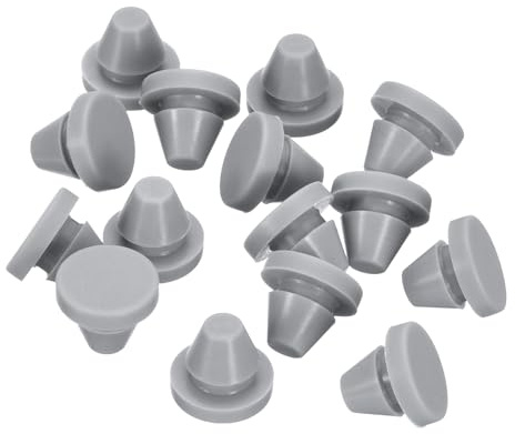 sourcing map 38Pcs Silicone Plugs, Rubber Round Snap in Locking Hole Plugs for 7-8mm Hole, Hole Stoppers Waterproof Hole Plug for Metal Tube, Furniture End Caps Inserts, Grey