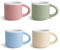 Autumnlife Espressotassen Mini Kaffeetassen Set 4 x 43 ml, Dickwandige Espressotassen mit Henkel für Mokka, Kaffee, Tee & Milch – Buntes Set in Soft Neutral Tones